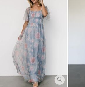 Baltic Born Blue and Pink Floral Maxi Dress